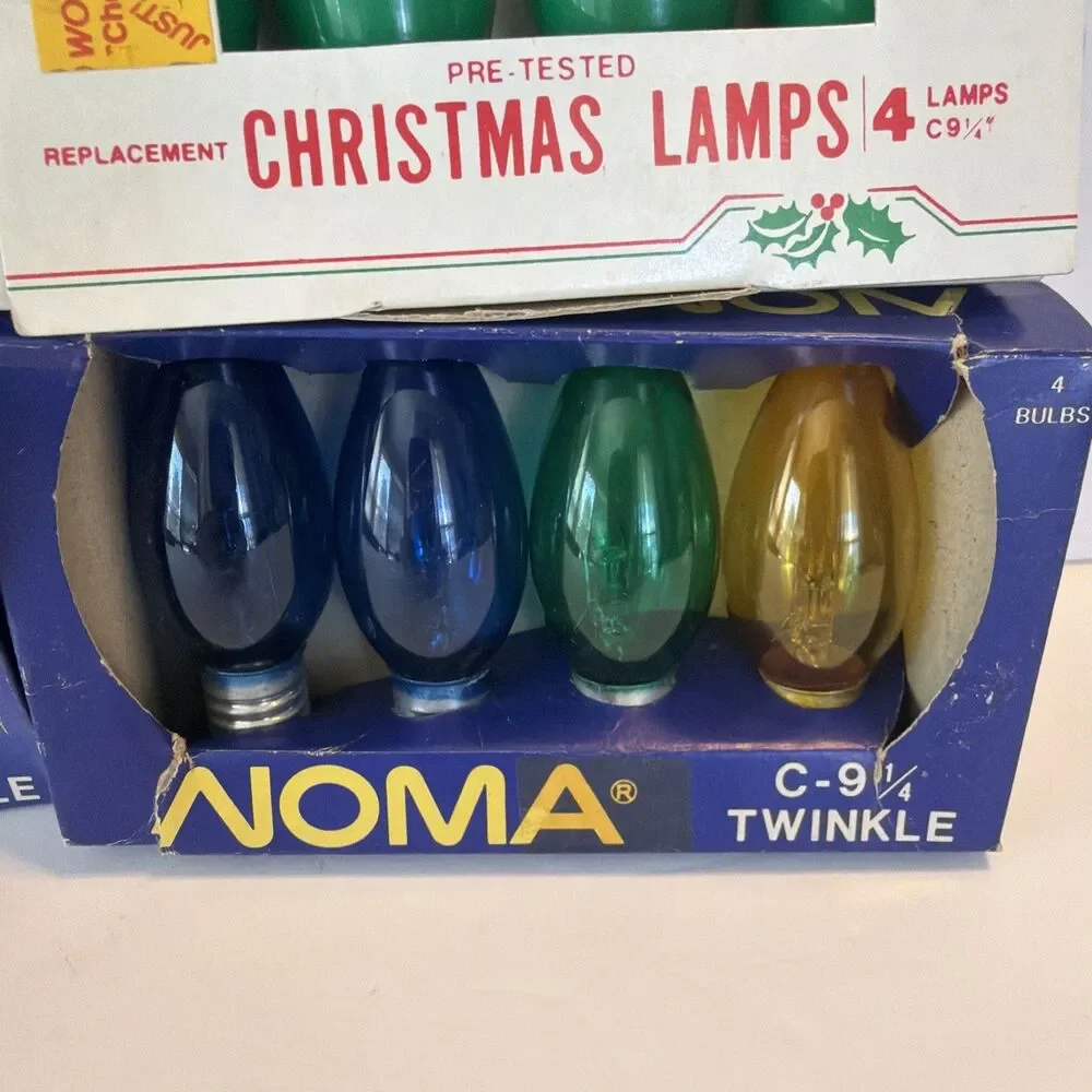 C-9 1/4 Christmas Replacement 16 Light Bulbs Multicolor Noma Twinkle Holiday